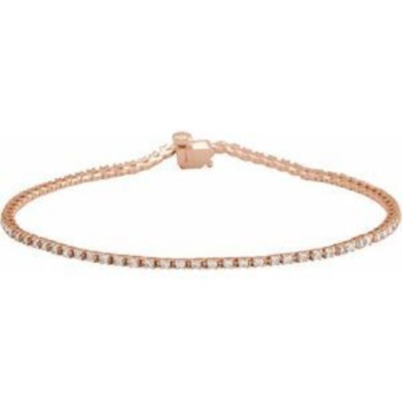14K Rose 1 CTW Lab-Grown Diamond Line 7 1/4